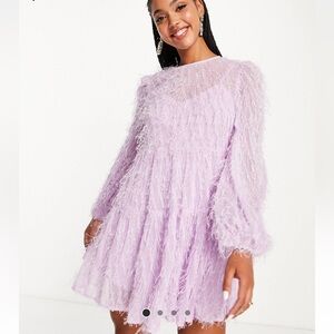 ASOS Lilac Fluffy Texture Swing Dress